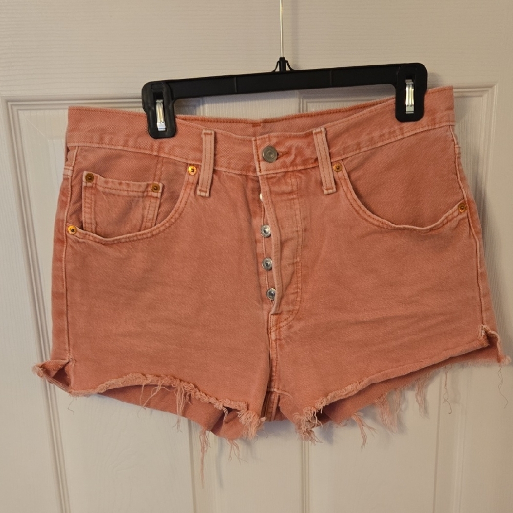 Signature by Levi Strauss Pink High Waist Denim Shorts